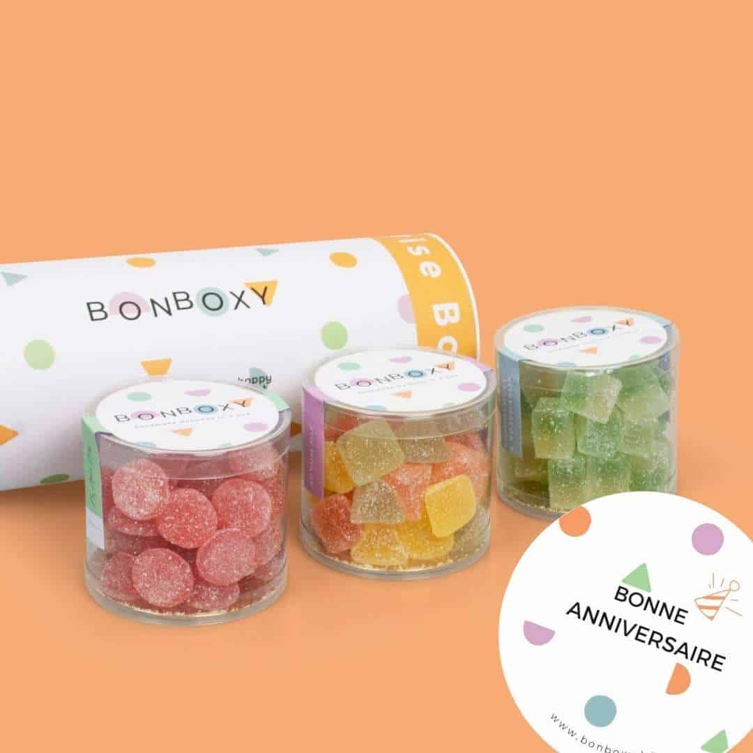 CONFISEUR Bonne anniversaire Bonboxy Bebijn snoepdoos verzenden anniversaire cadeau