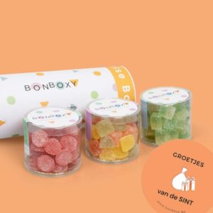 sintrklaas exclusieve handgemaakte snoepjes verzenden in een snoepdoos Bonboxy Bebijn